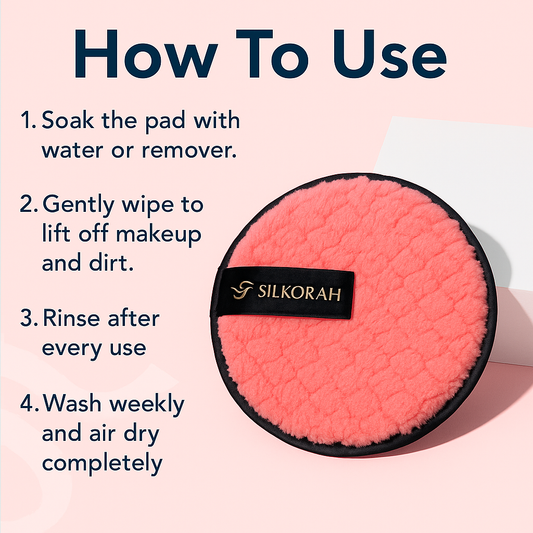 Silkorah Reusable Makeup Remover Pads – Eco-Friendly Microfiber Cleansing Discs for Gentle & Effective Makeup Removal